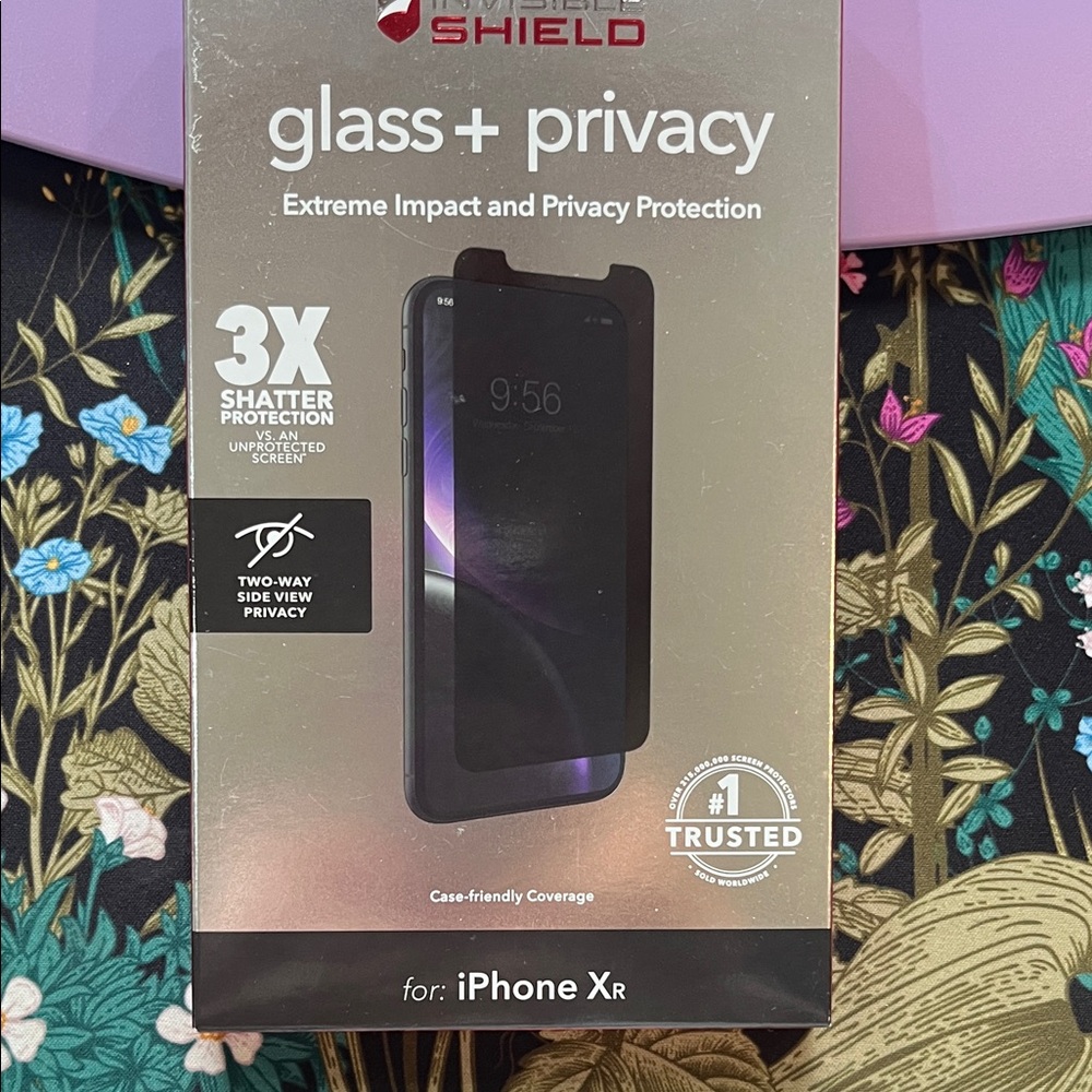 InvisibleShield Glass+ Privacy Screen Protector for iPhone Xr - Black
